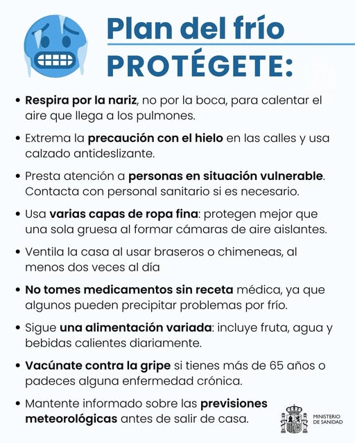 Plan del Frío. Protégete